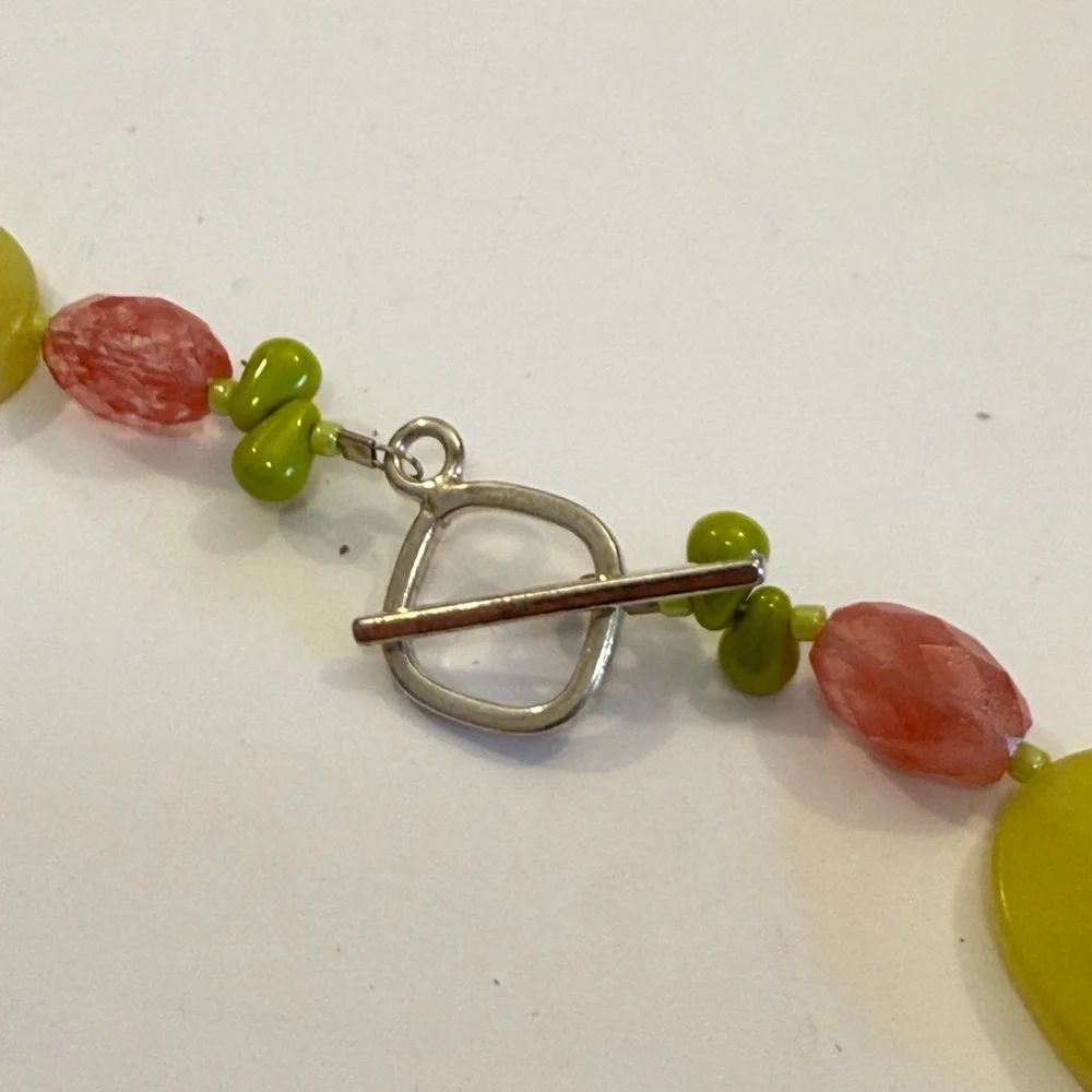Vintage Palm Beach‎ Chic Green Black Pink Chunky Beaded Necklace